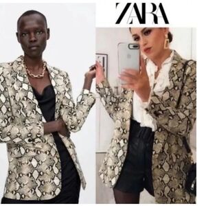 Zara animal print blazer